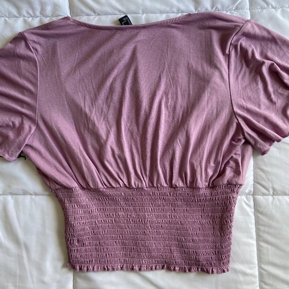 Lilac Button-Up Crop - Picture 5 of 5